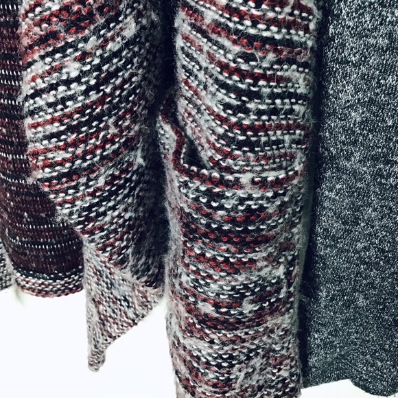 Lucky Brand gray wool blend open cascading sweater size Large - Picture 3 of 14